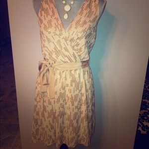 Cream sequenced dress