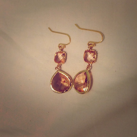 Gold and Pale Pink Earrings
