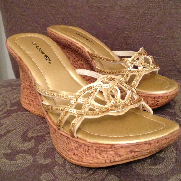 Gold sequin slides