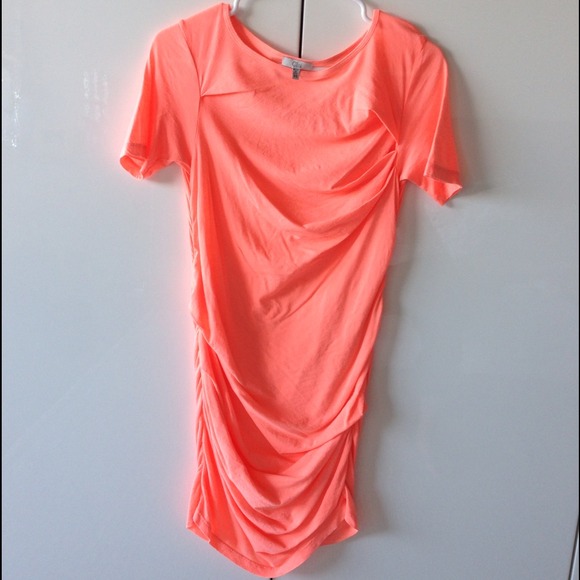 Neon Orange T-Shirt Dress