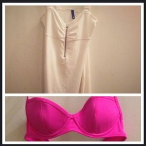 White dress and VS push-up bikini top bundle.