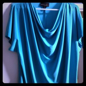 Teal Dana Buchman draped front top. Never worn.