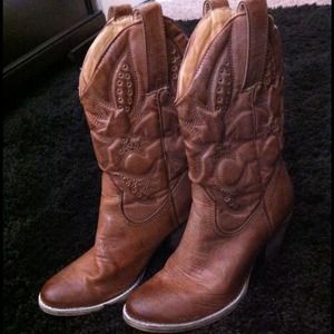 Camel color cowboy boots