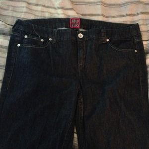 Dark Blue Bootleg Denim Jeans