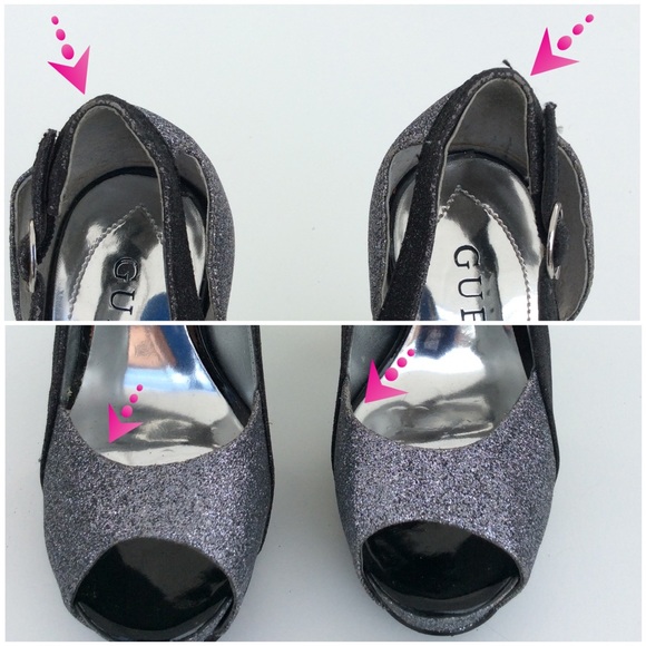 Black and silver glittered Guess heels - Picture 4 of 4