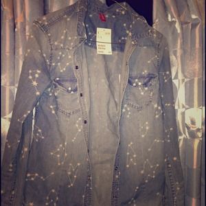 H & M Long Sleeve Button Up Covered In Stars