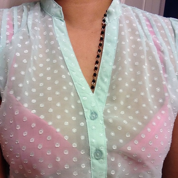 Button up/Sheer top - Picture 3 of 3