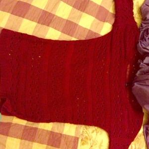 Long sleeve knit sweater for Burgundy