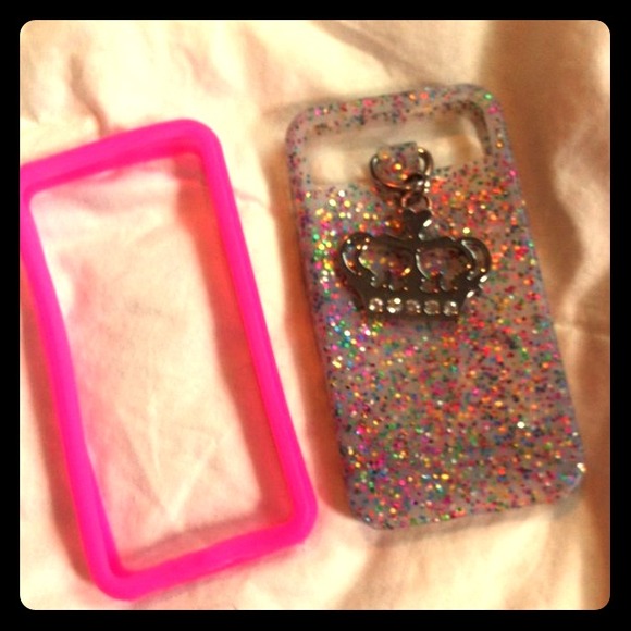 👑Juicy couture IPhone 4/4s glitter silicone case