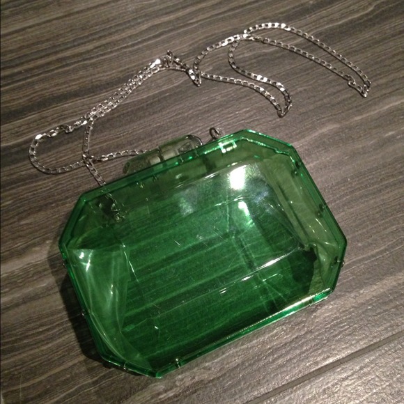 ❌Sold❌ Zara lucite green clutch - Picture 3 of 4