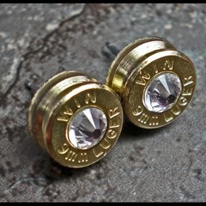 9mm bullet head earrings