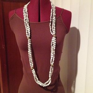 Grey 3-strand seed bead necklace from Africa