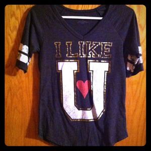 Grey I like you football top