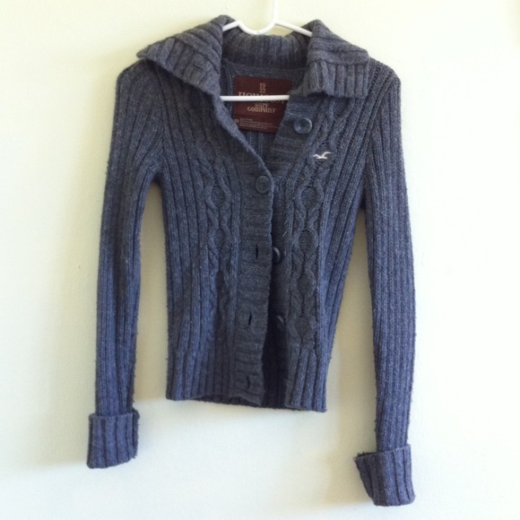 Hollister Grey cable sweater