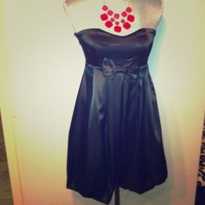 Black strapless bubble dress