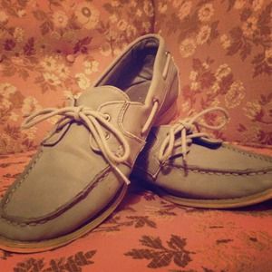 Gray deck shoes, gently worn twice. Size 8-8.5