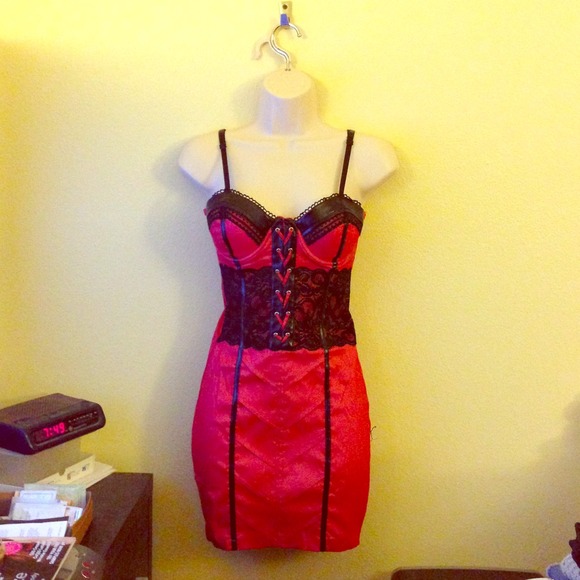 Red corset dress