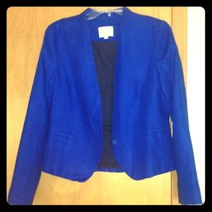 LOFT blue linen open blazer