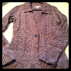 Purple and gray sweater