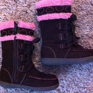 SOLD BUNDLE""Little girls brown and pink boots