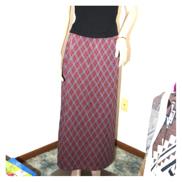 Red and Grey Checked Skirt - Picture 1 of 3