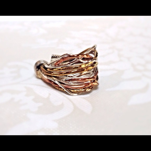 Solid Sterling Silver 925 Cuff Ring - Size 9 New