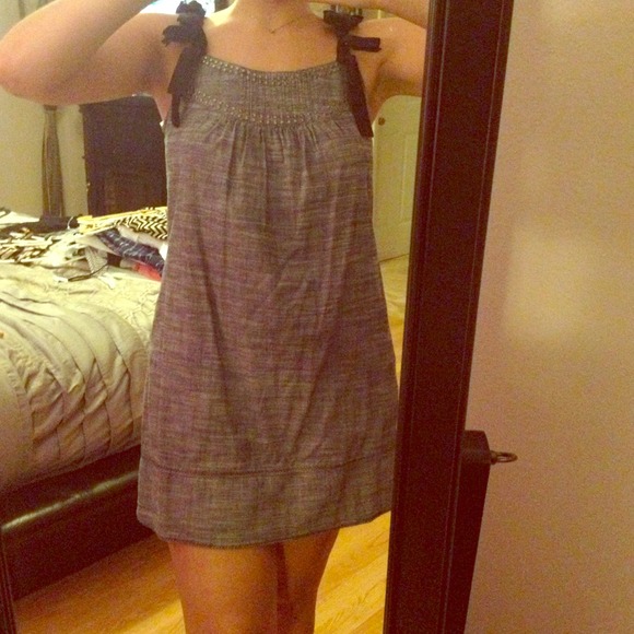 Denim studded dress