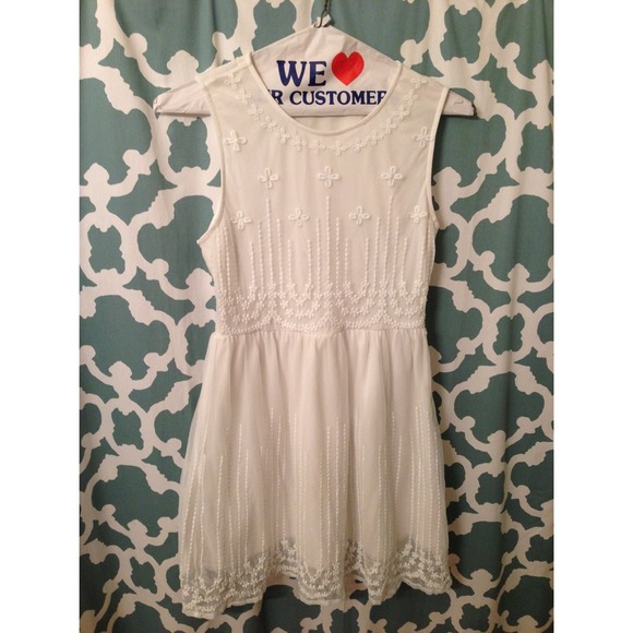 White stitched dressed