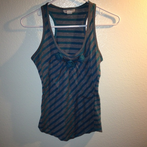 Turquoise striped tank