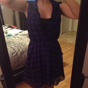 Cute black and blue button up dress