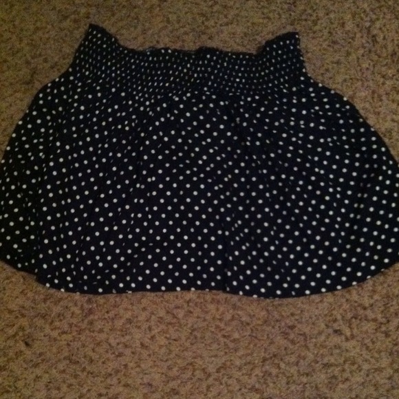 Navy blue polka dot skirt
