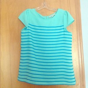 LOFT capsleeve woven tee with 1/2 zipper back