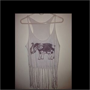 Brandy melville fringe elephant top