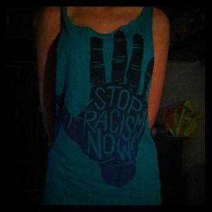 100% cotton Bright🔹Blue "STOP RACISM NOW" tanktop