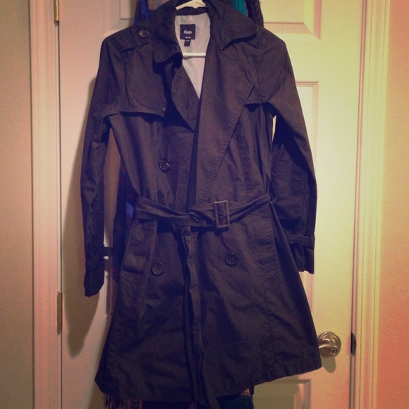 Charcoal Gap Trench Coat