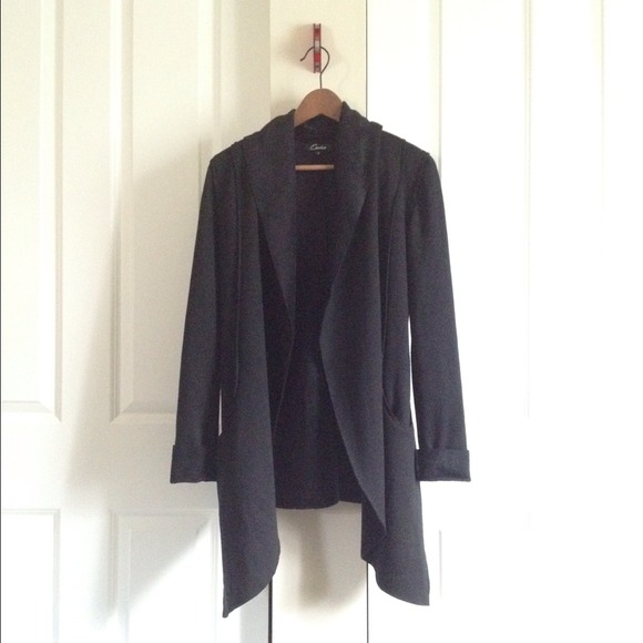 Cozy black fleece cardigan