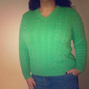 Green Cable Knit Sweater