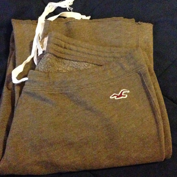 Brown Hollister flare leg sweatpants