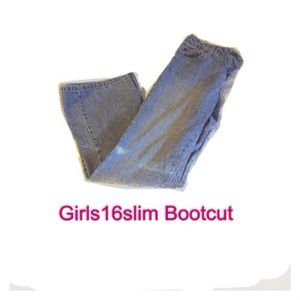 G) Girls Bootcut Jeans Size 16 Slim Light Wash Stretch Denim