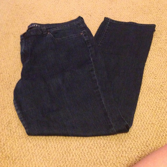Dark blue straight leg jeans