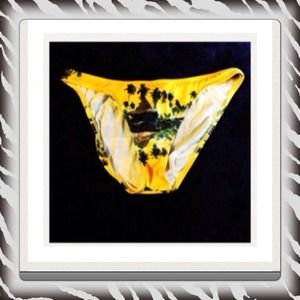 M4)  Size Large yellow swimwear bikini bottoms new