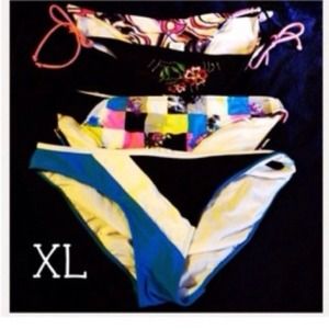 M4)  4 bikini Bottoms XL two with tie ends. New
