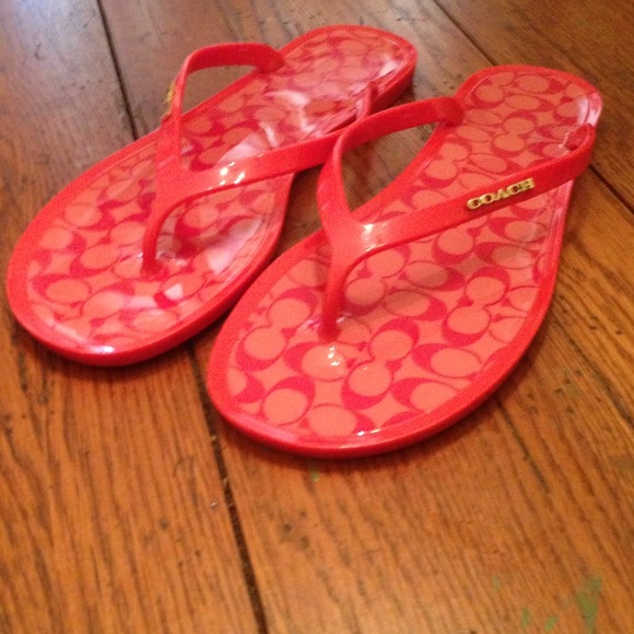 Coach jelly flip flips.