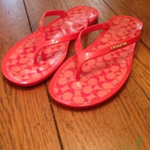 Coach jelly flip flips.