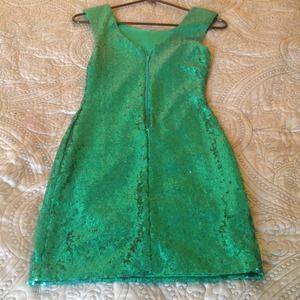 Green sequin dress