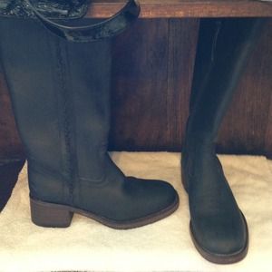 NEW zodiac black leather boots