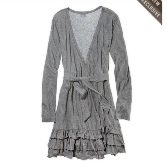 Aerie dark heather gray robe