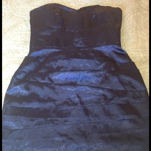 Forever 21 silk navy blue dress