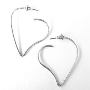 Silver heart shaped earrings
