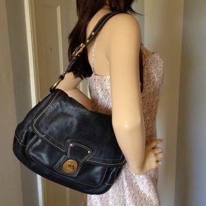 Black leather Coach Legacy loved bag